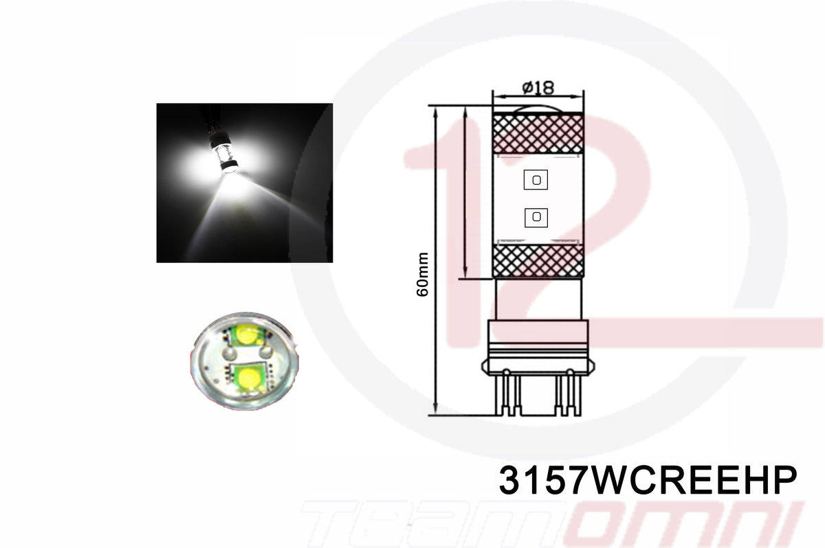 3157 WHITE HIGH POWER CREE CHIPS LED - 3157WCREEHP