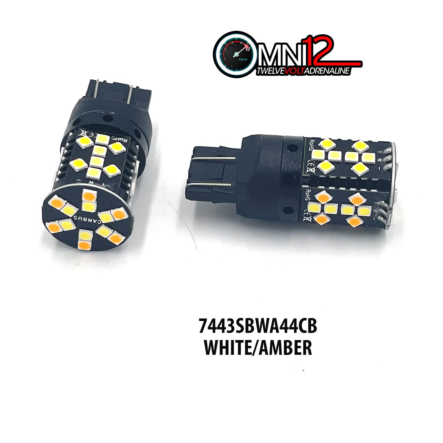 7443 WHITE/AMBER SWITCHBACK W/BUILT-TIN CANBUS