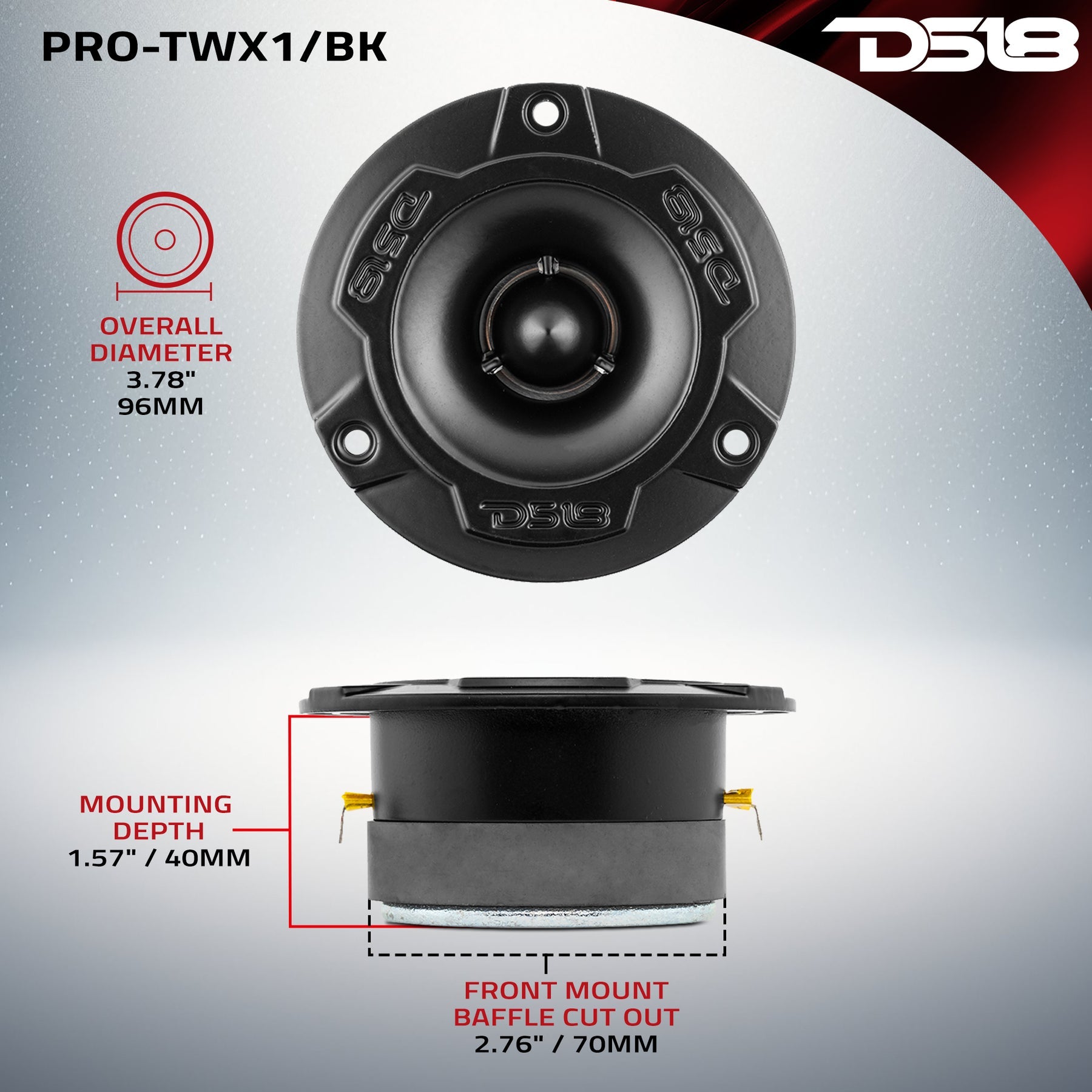 DS18 PRO-X6.4BMPK — Tweeter Dims