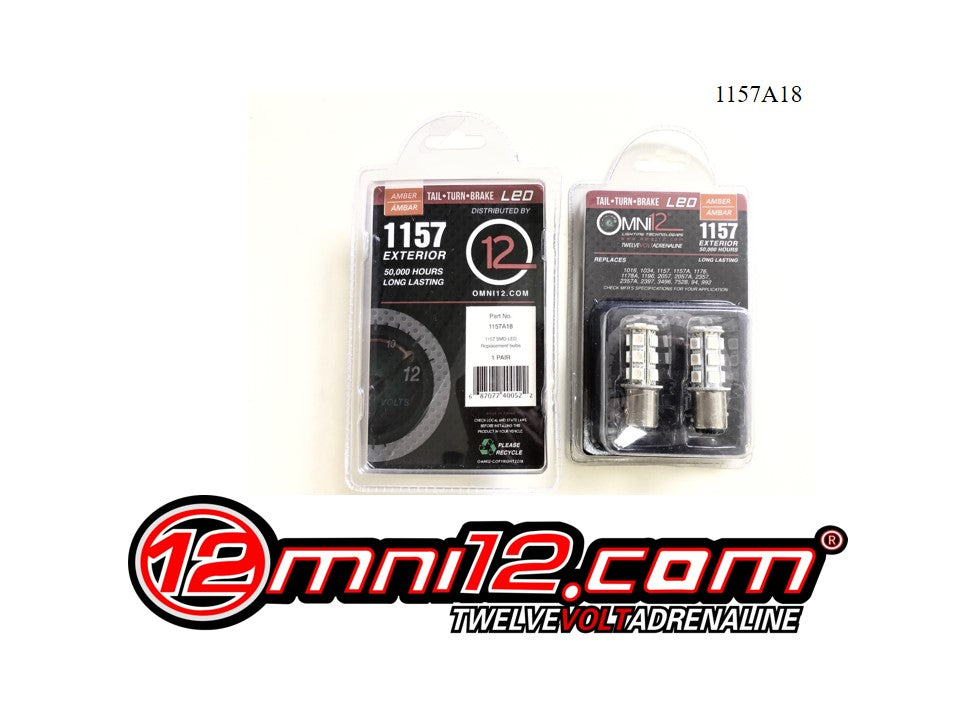 1157 18 CHIP LED WHITE/AMBER/RED - 1157W18