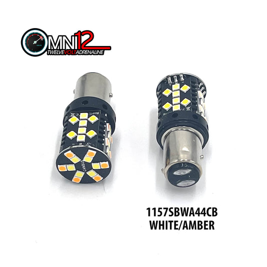 1157  SWITCHBACKS WHITE/AMBER SWITCHBACK W/BUILT-TIN CANBUS (1PAIR)