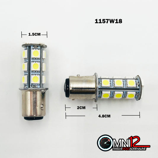 1157 18 CHIP LED WHITE/AMBER/RED - 1157W18