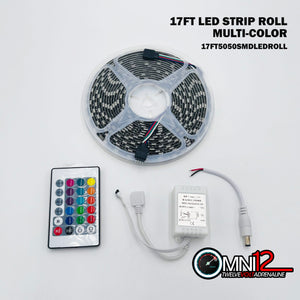 LED Strips Hight Density SMD LED 17FT Rolled Flat Flexible Strips with Cut Marks with Remote RGB Multi-color Different Patterns