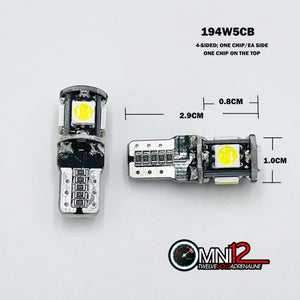 194 T0 5 CHIP LED CANBUS BULB PAIR WHITE