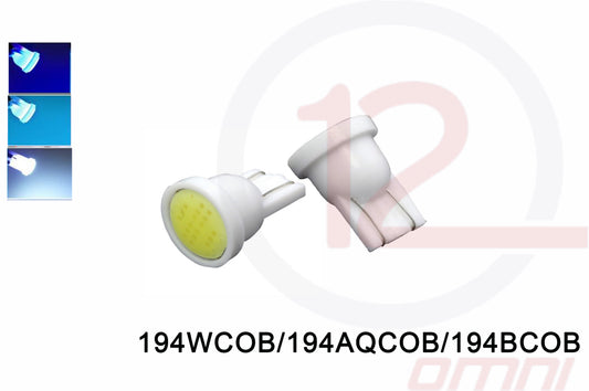 194 T10  COB CHIP WHITE/ AQUA/ BLUE/ LED - 194WCOB