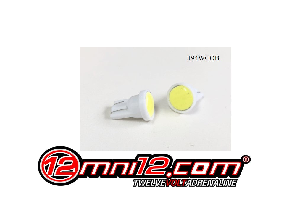 194 T10  COB CHIP WHITE/ AQUA/ BLUE/ LED - 194WCOB