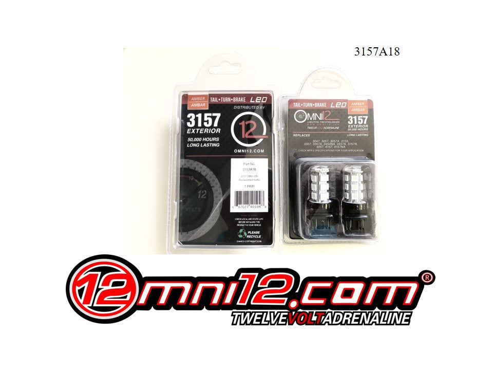 3157 18 CHIP LED WHITE/RED/AMBER - 3157W18
