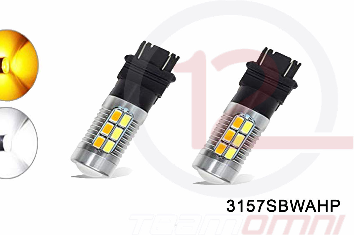 3157  SWITCHBACKS WHITE/AMBER  HIGH POWER CHIP - 3157SBWAHP