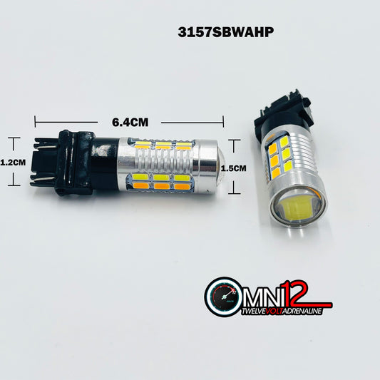 3157  SWITCHBACKS WHITE/AMBER  HIGH POWER CHIP - 3157SBWAHP