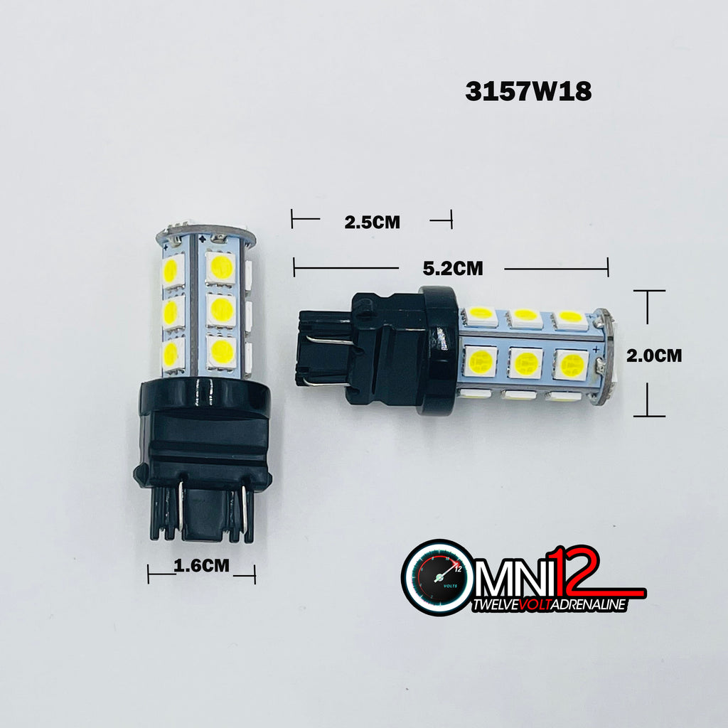 3157 18 CHIP LED WHITE/RED/AMBER - 3157W18