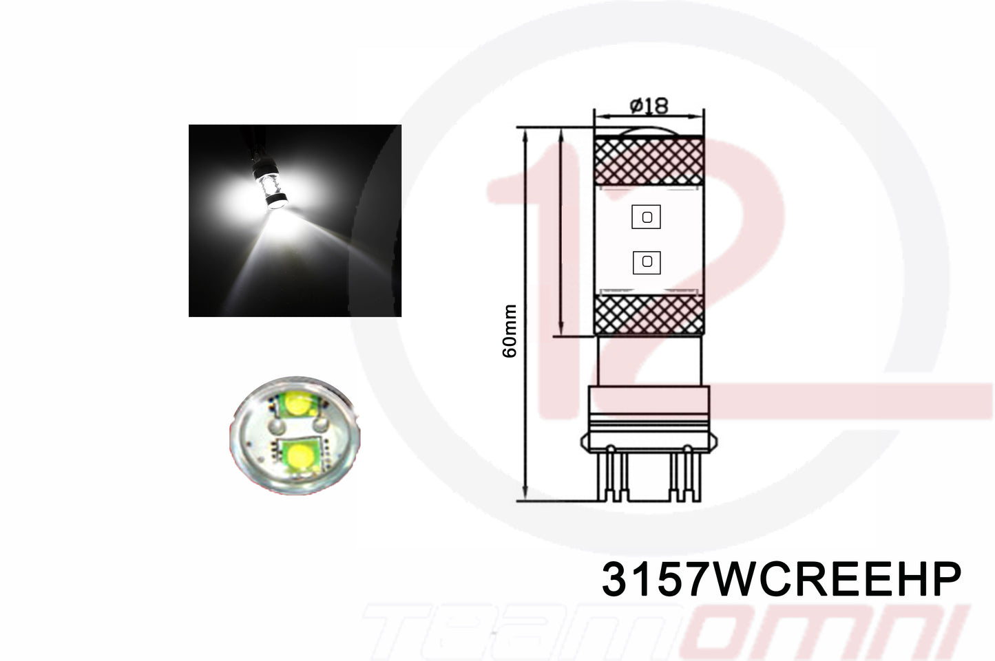 3157 WHITE HIGH POWER CREE CHIPS LED - 3157WCREEHP