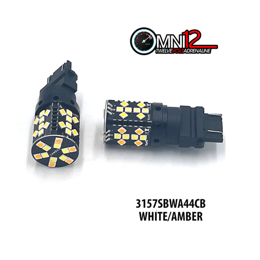 3157  WHITE/AMBER SWITCHBACK W/BUILT-TIN CANBUS (1PAIR)