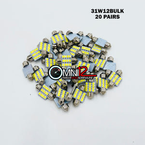 31MM SMD LED FESTOON STYLE BULBS WHITE – 1 PAIR