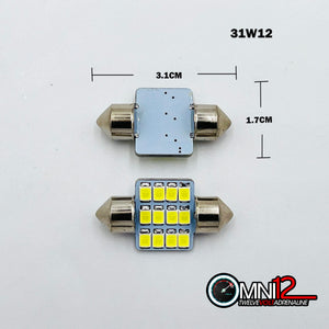 31MM SMD LED FESTOON STYLE BULBS WHITE – 1 PAIR