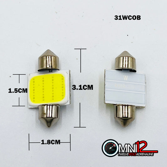 31MM COB LED FESTOON STYLE BULBS - 31WCOB (1 PAIR)