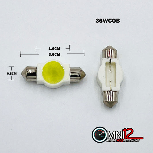 36MM COB LED FESTOON STYLE BULBS OLDER VERSION- 36WCOB (1 PAIR)