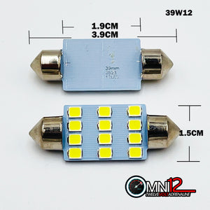 39MM SMD LED FESTOON STYLE BULBS WHITE – 1 PAIR