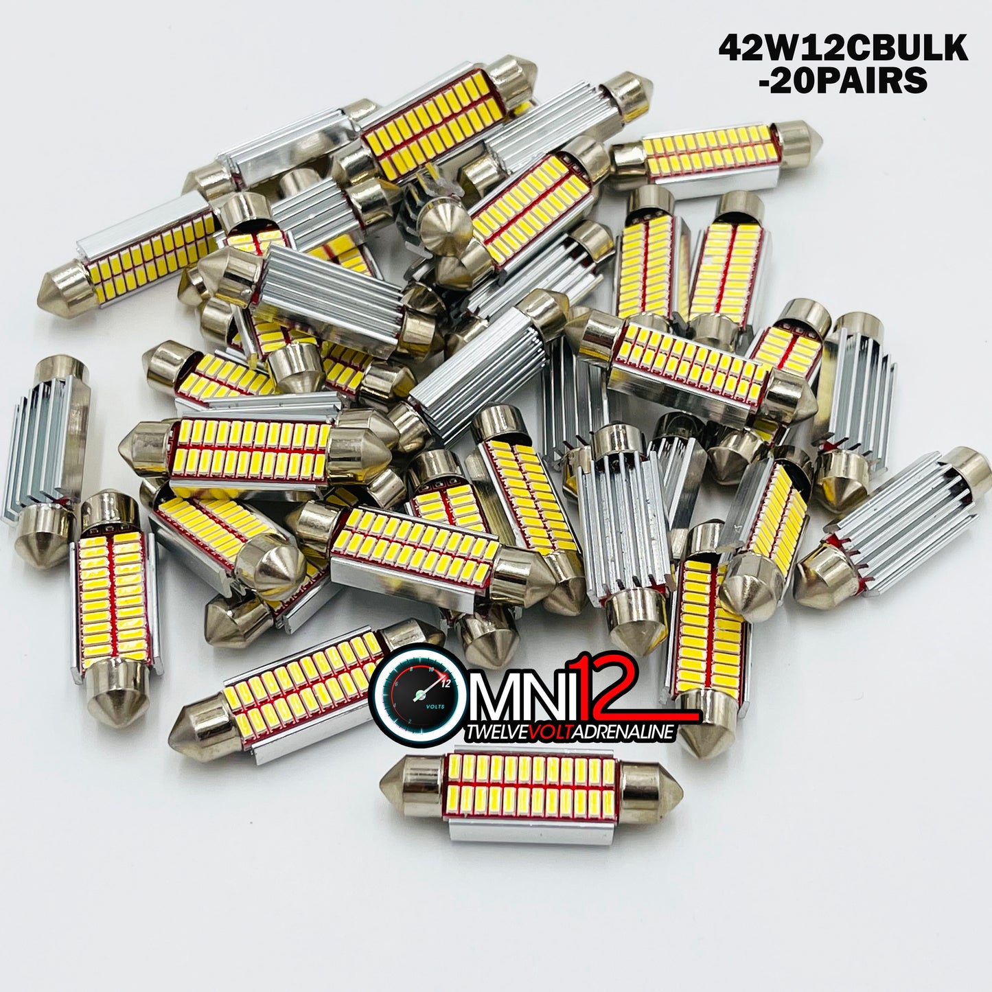 42MM 24 SMD 4014 CANBUS LED BULBS - 42W12CW (1 PAIR)