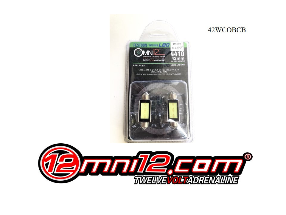 INTERIOR LED PAIR 42MM COB LED FESTOON STYLE BULBS CANBUS