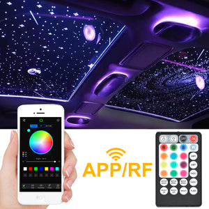 Bluetooth App Control RGBW LED Fiber Optic ceiling lights kit-0.75mm*350pcs*3m