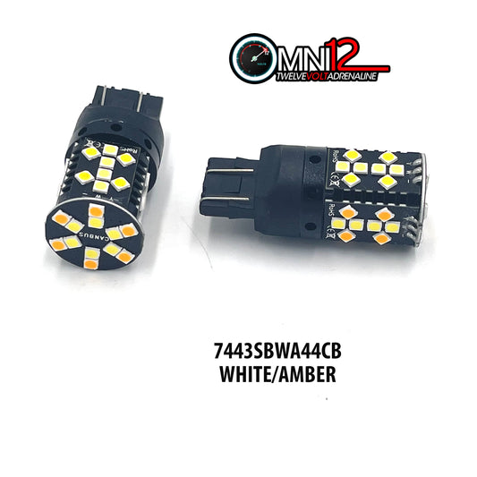 7443 WHITE/AMBER SWITCHBACK W/BUILT-TIN CANBUS