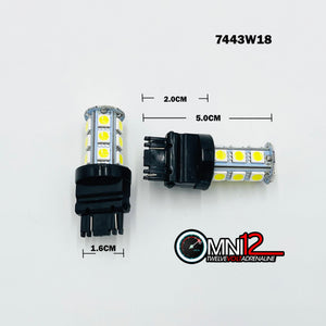 7443 18 CHIP LED WHITE/GREEN/BLUE/RED/AMBER/VIOLET