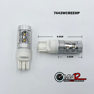 7443 T20 WHITE WITH HI POWER 10 CREE CHIPS