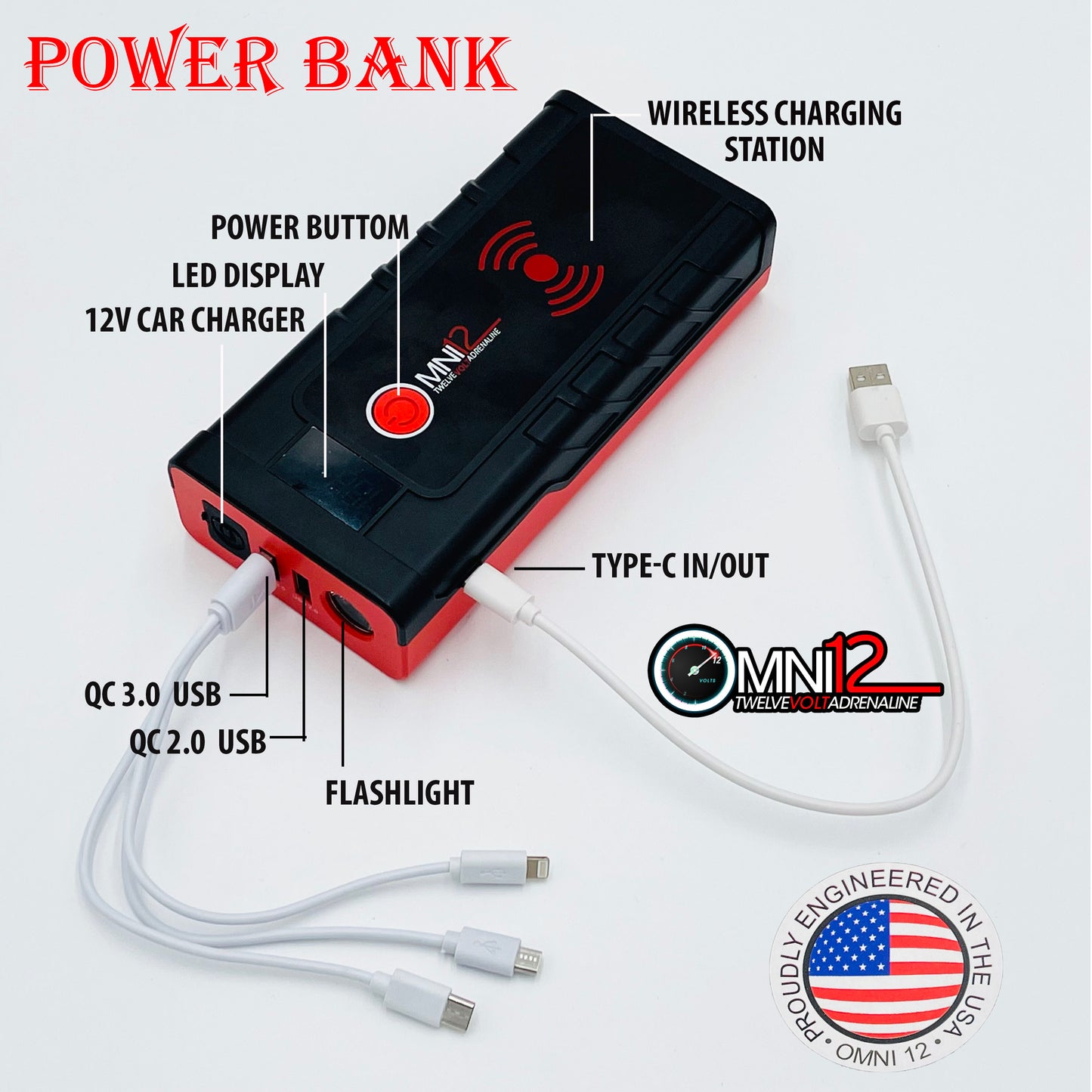 Omni12, Portable Car Jump Starter Power Bank