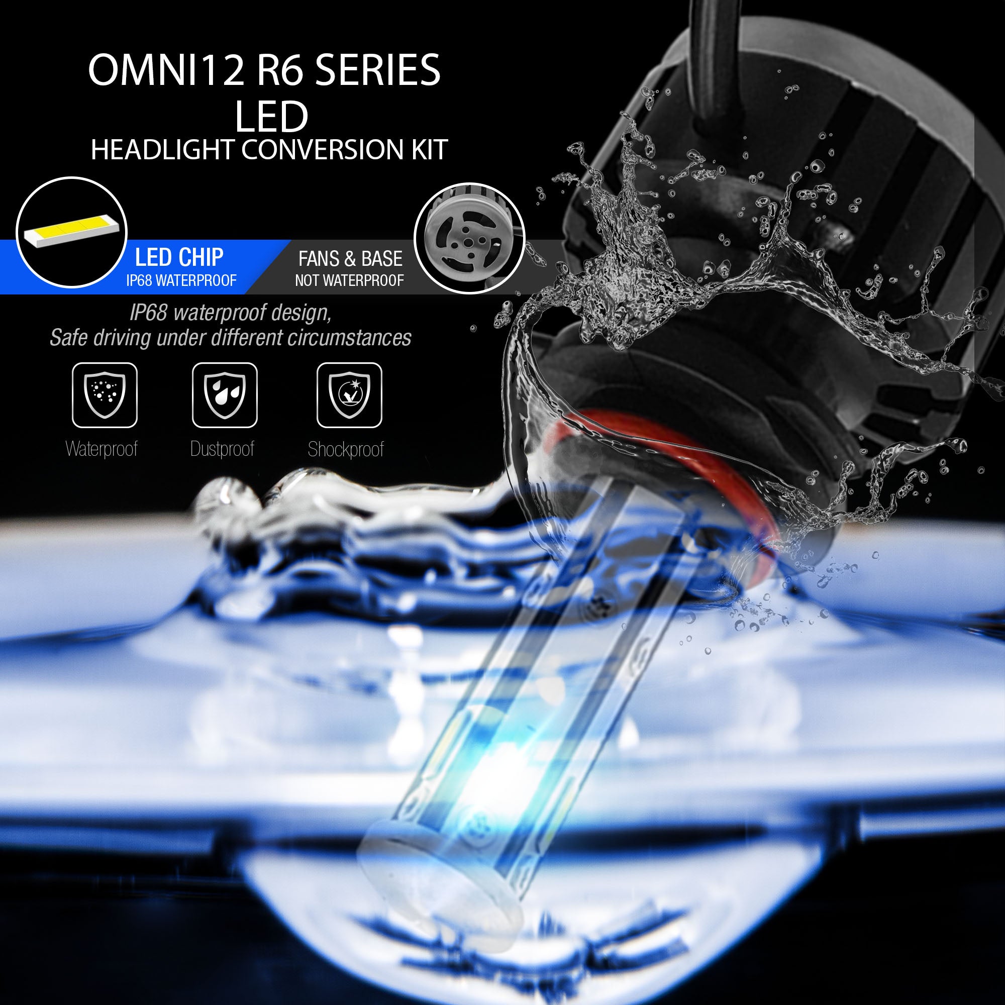 Omni12 R6 Series LED Headlight Conversion Kit (5 SIDED)