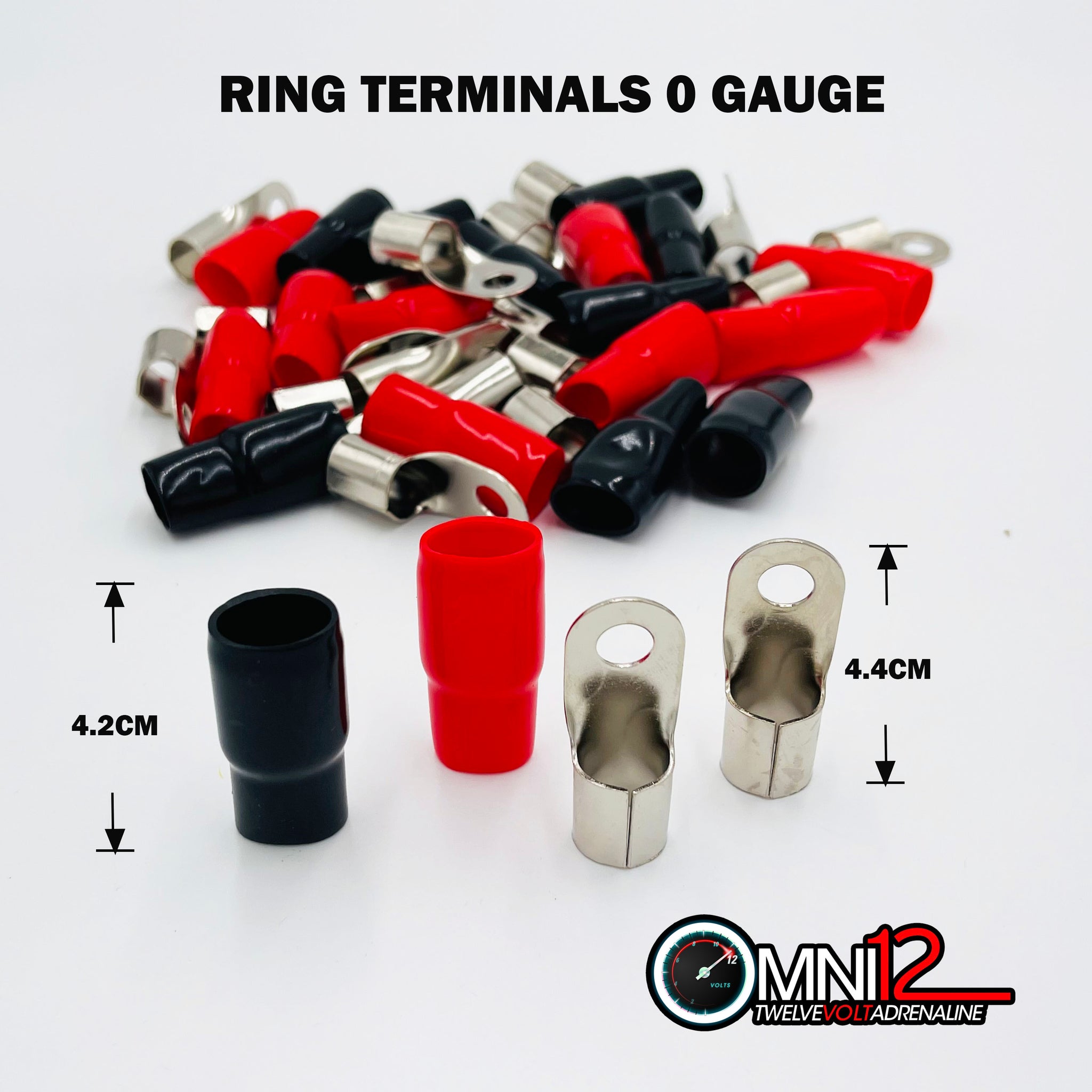 4-Pack 4 Gauge Ring Terminals – For Car Audio Amp Installation (4 AWG)