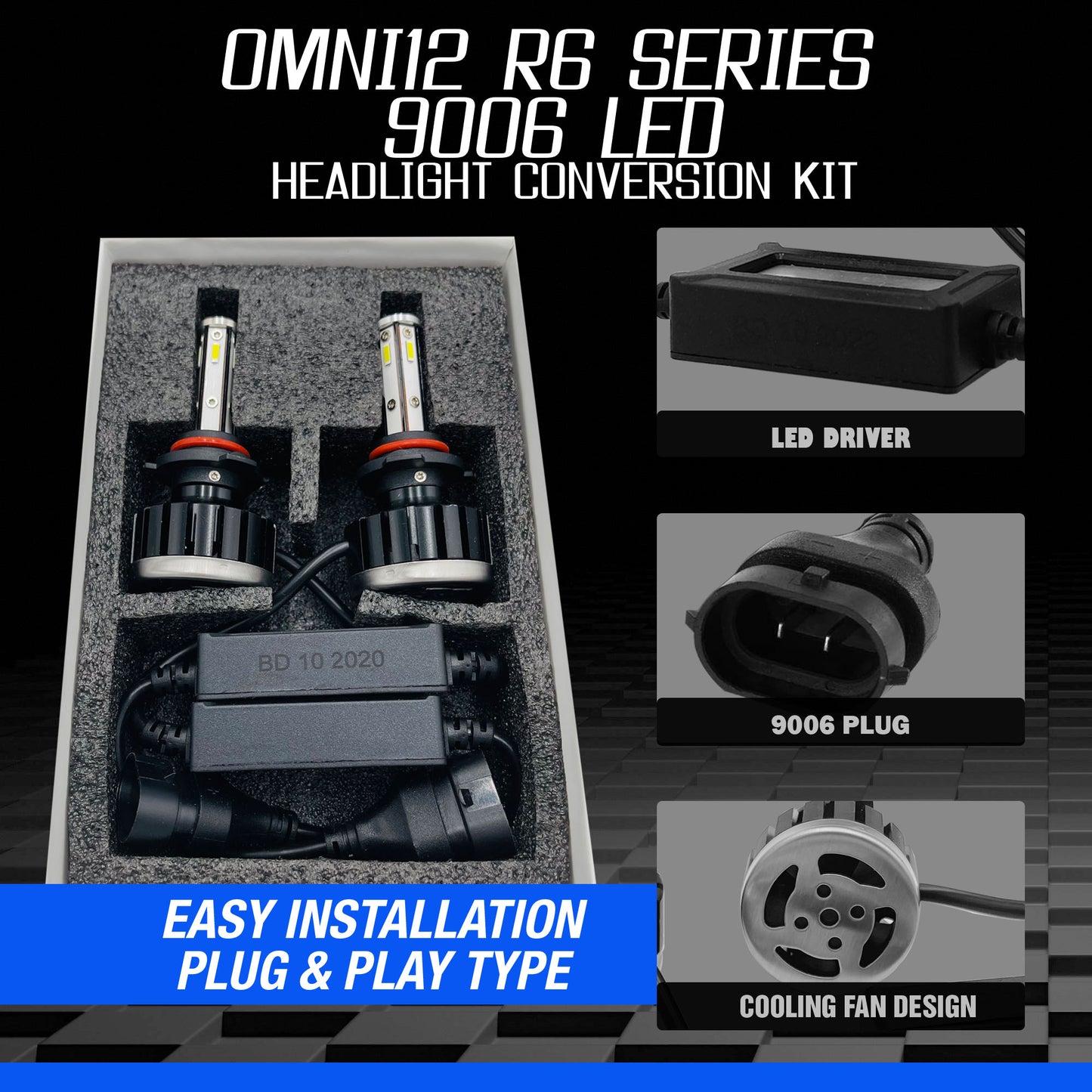 Omni12 R6 Series LED Headlight Conversion Kit (5 SIDED)