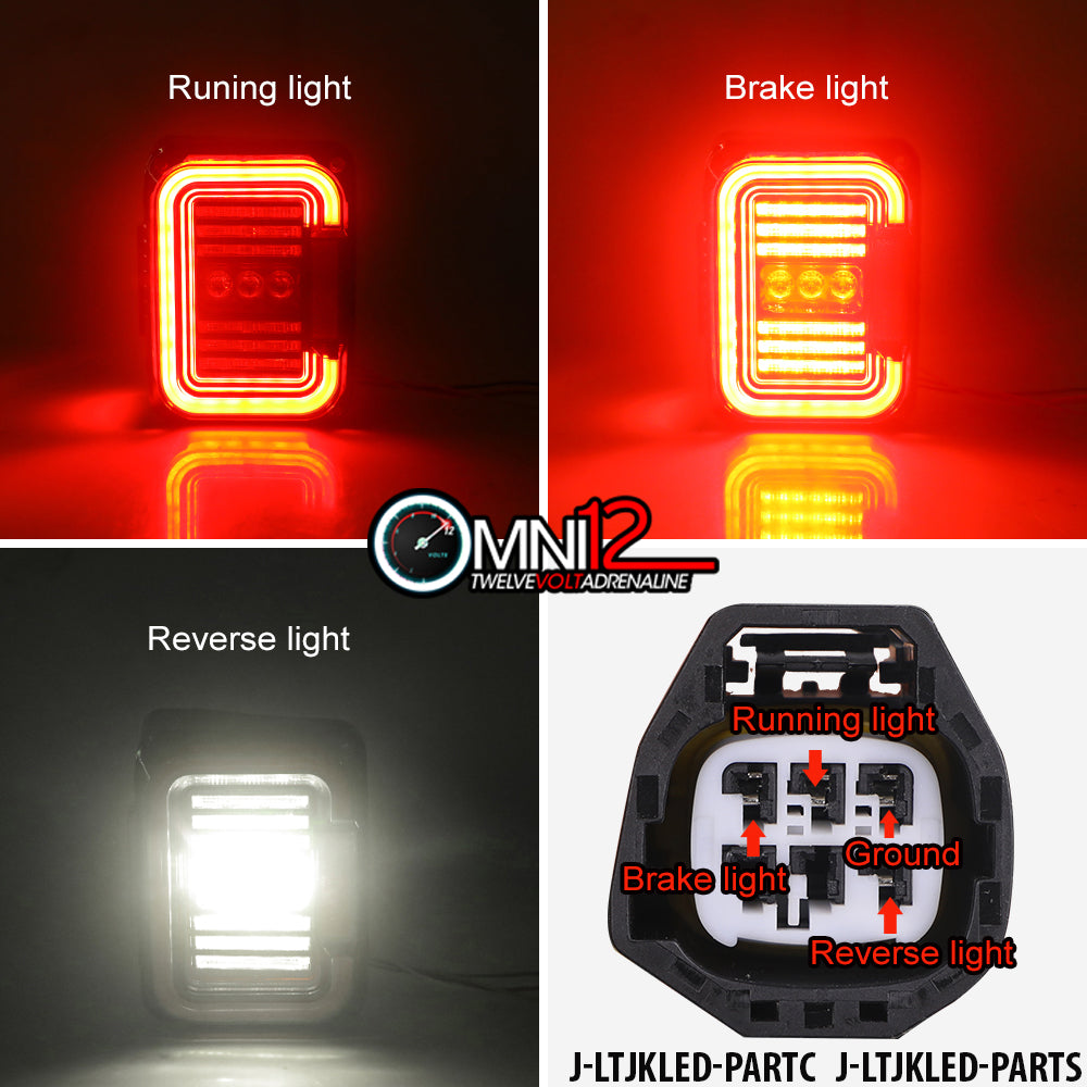 Jeep World Jeep JK LED Tail Lights Partial Halo