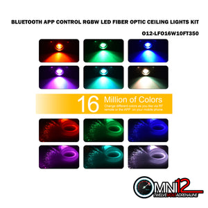 Bluetooth App Control RGBW LED Fiber Optic ceiling lights kit-0.75mm*350pcs*3m