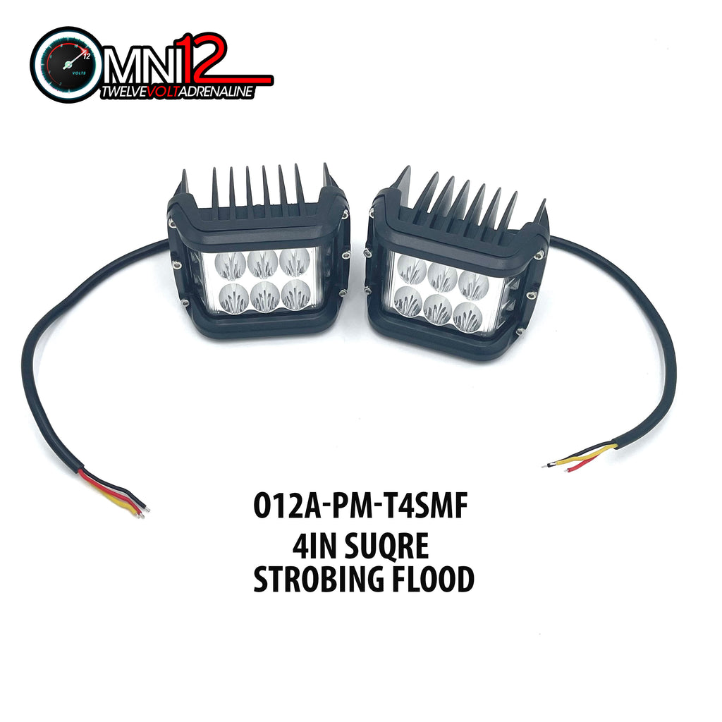 OMNI LED OFF ROAD LIGHTING 4in Squre Strobing Spot Light O12A-PM-T4SMF