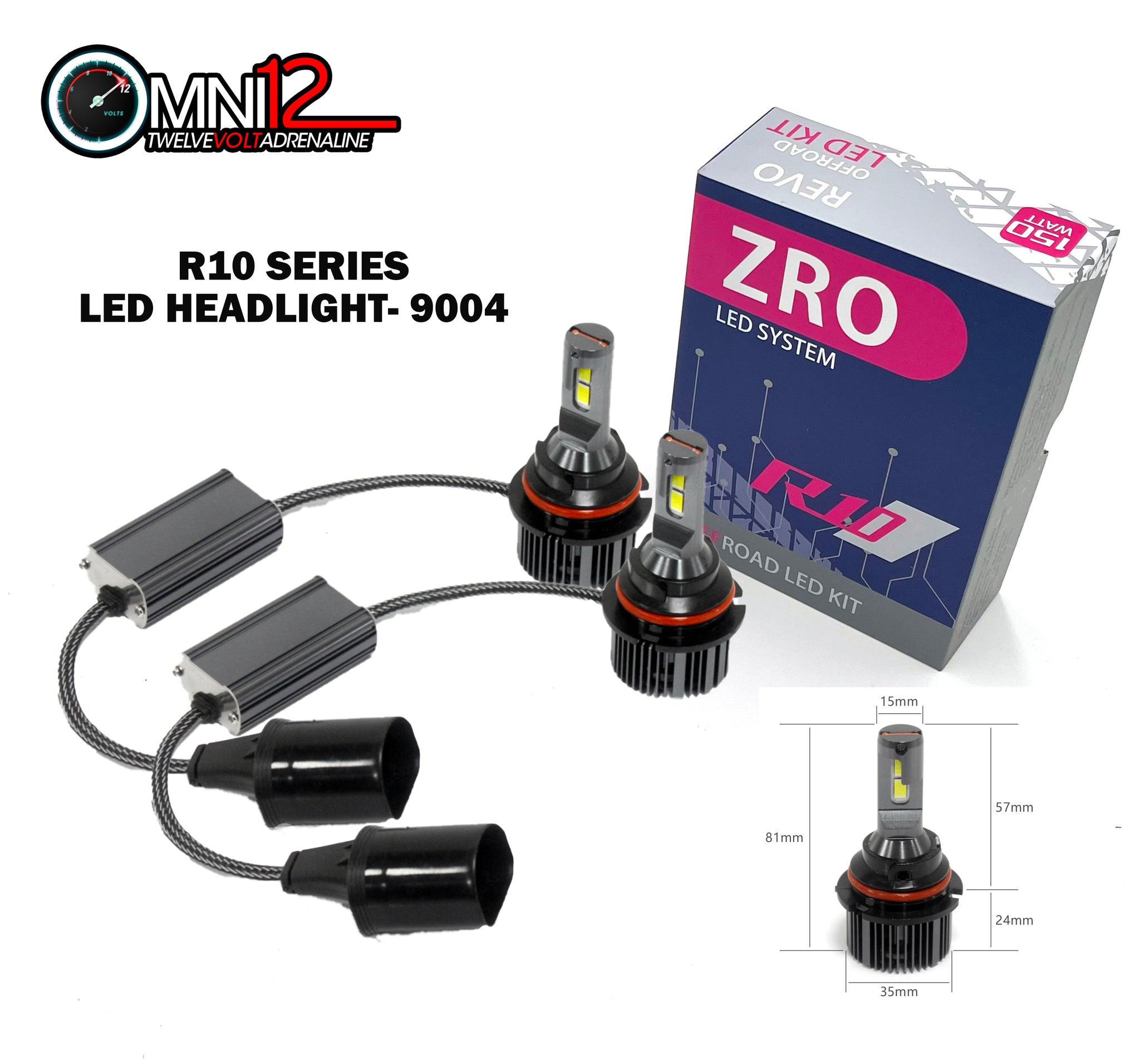 Omni12 R10 LED headlight kit-With Built-in Canbus Driver 7500lm/pc