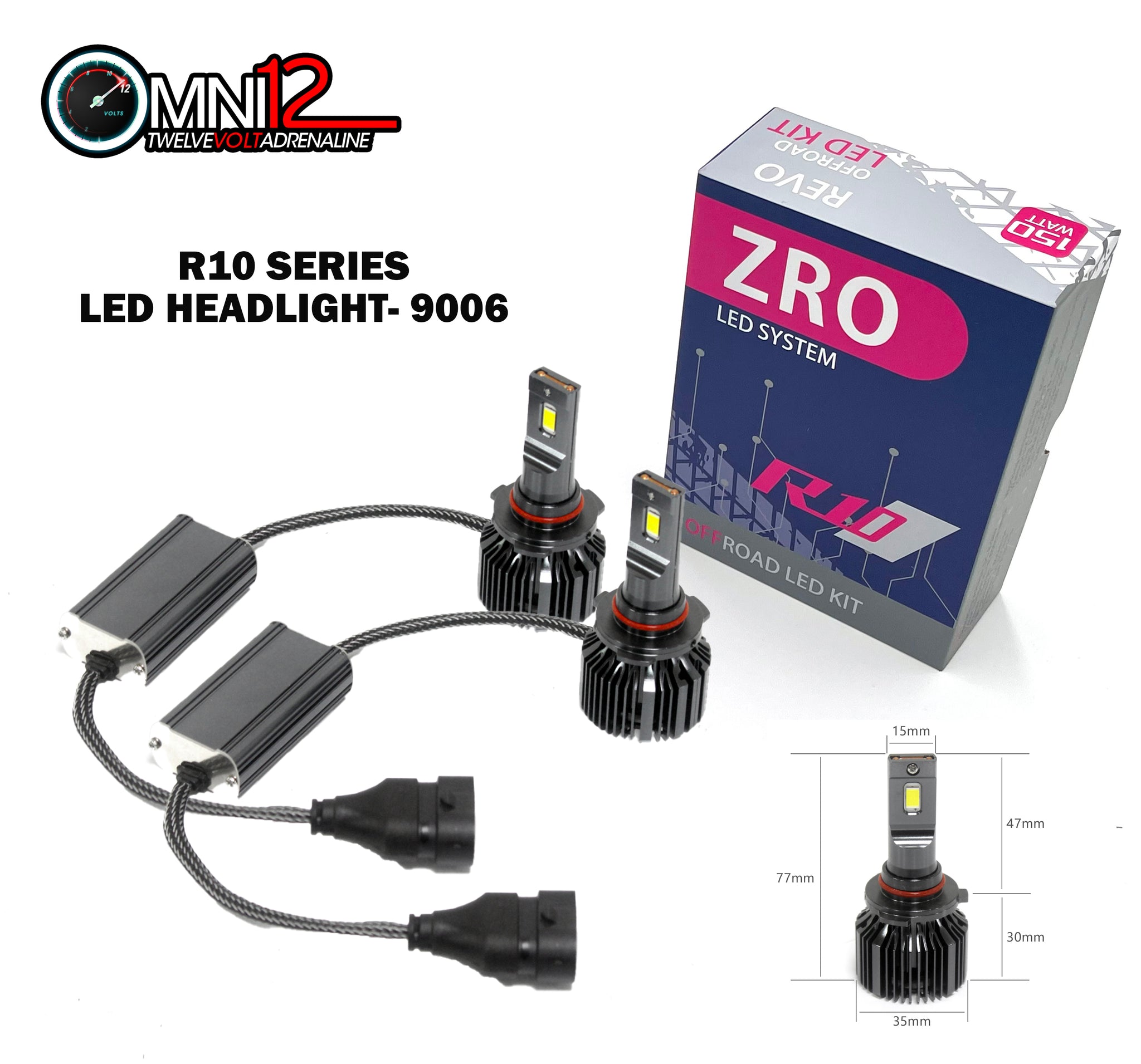 Omni12 R10 LED headlight kit-With Built-in Canbus Driver 7500lm/pc