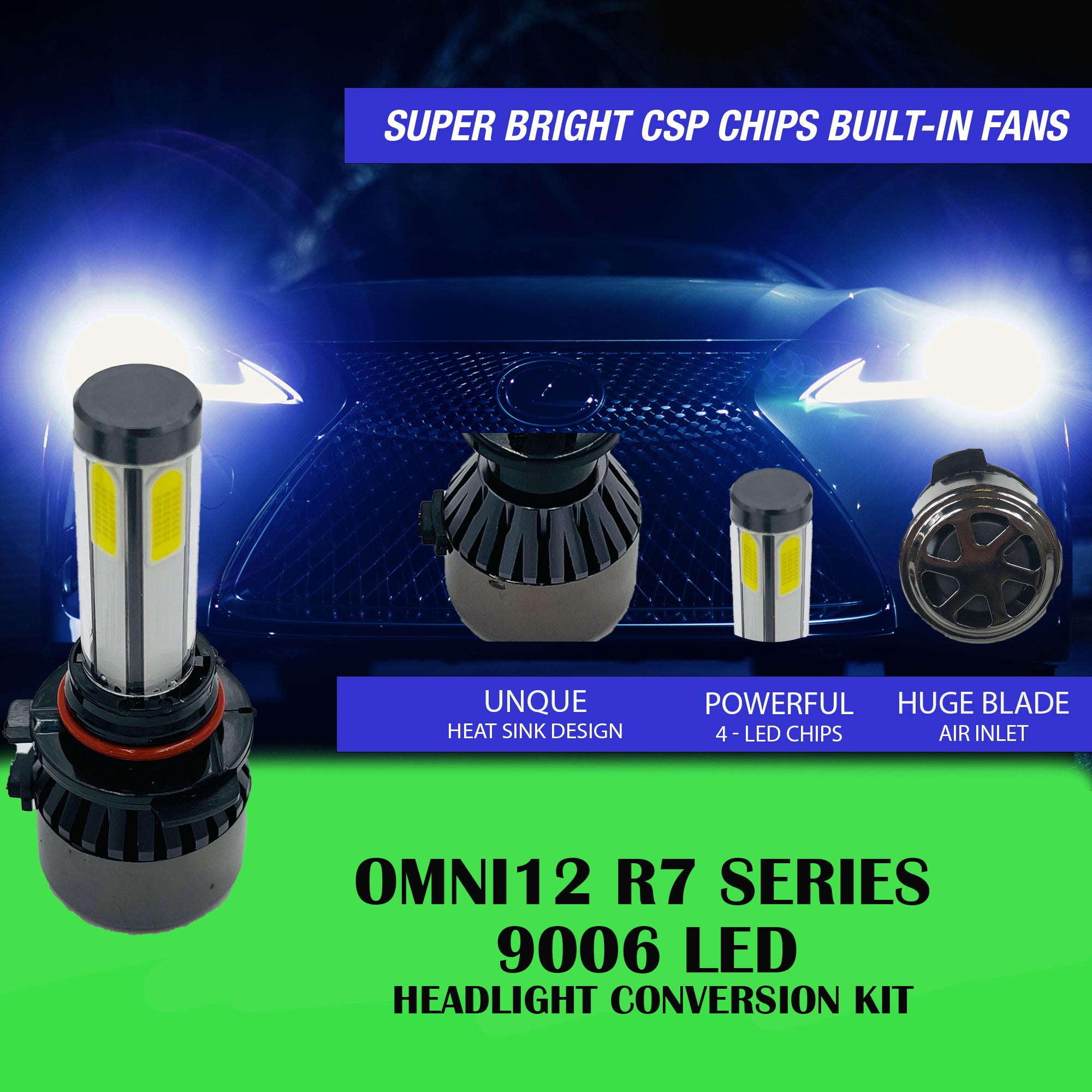 Omni12 R7 SERIES LED HEADLIGHT CONVERSION KIT (4 SIDED)