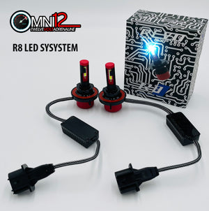 Omni12 Upgraded R8 LED headlight kit – with Built-in Canbus driver and higher voltage 55w