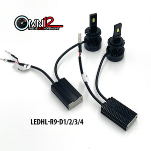 Omni12 R9 LED headlight kit – with Built-in Canbus driver and higher voltage 96w