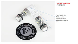 7443 100W LED Bulb Pair T20