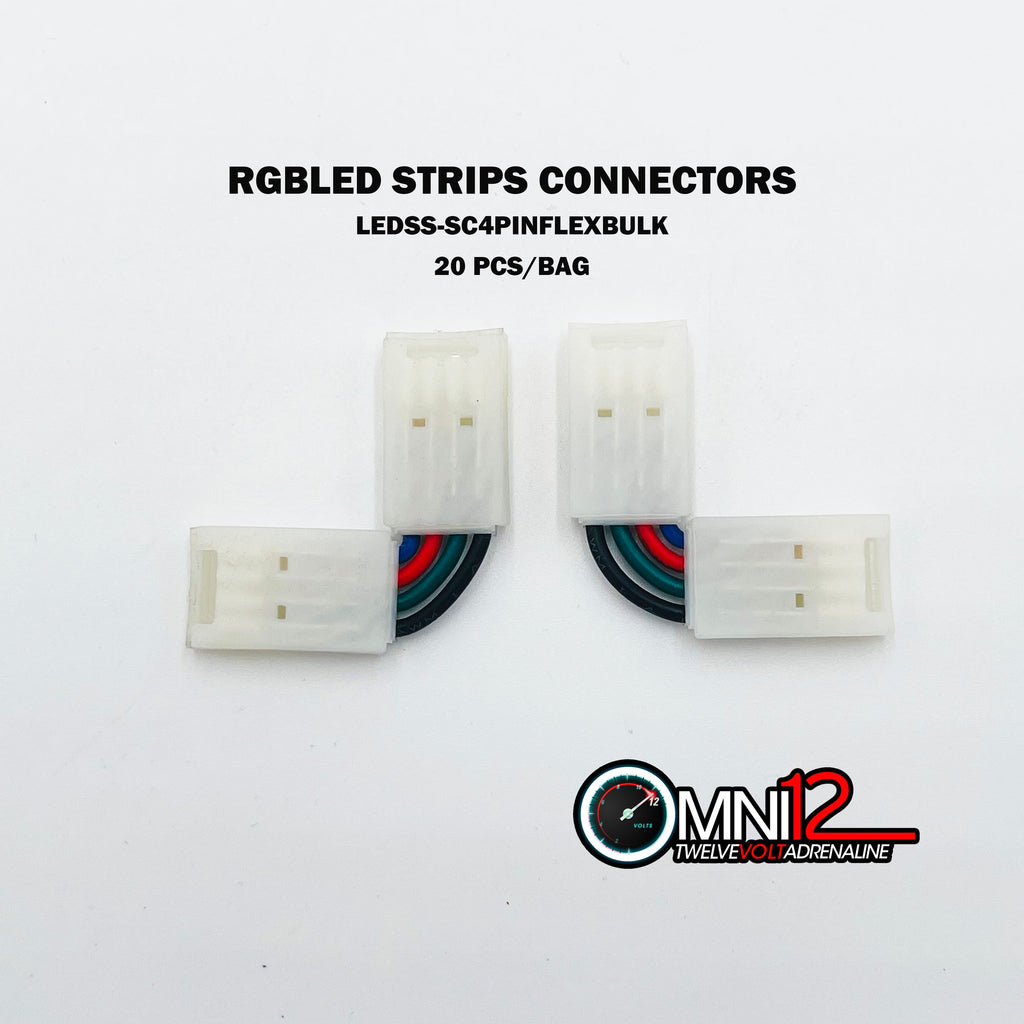 4 Pin Connectors for RGB LED Strips with Flexible Wires 20 pc/Bag