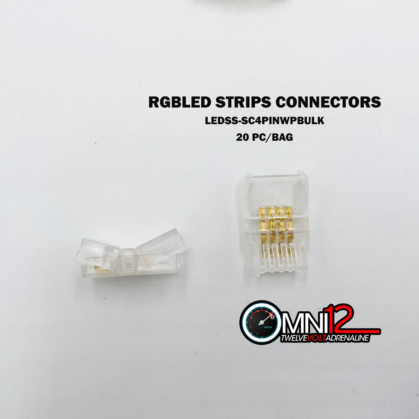 LED Strips Connectors 4 Pin for RGB LED IP67 Waterproof 20 pc/Bag