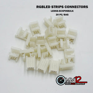 LED Strips Connectors 4 Pin for RGB LED Strips 20 pc/Bag