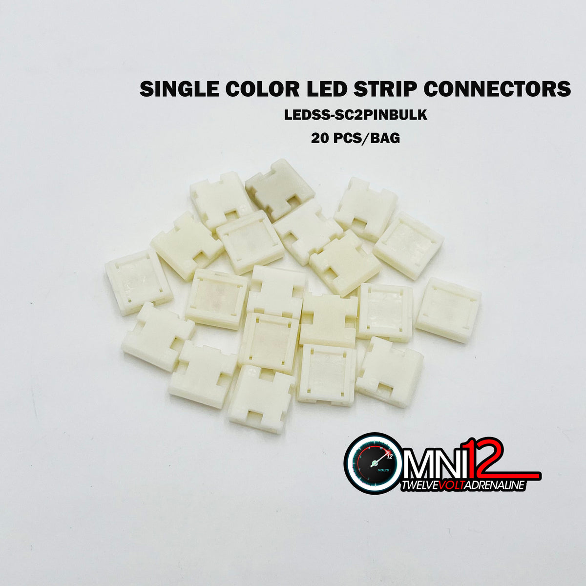 Single Led Pin LED Strips Connectors 2 Pin Connectors for Single-color LED Strips 20 ...