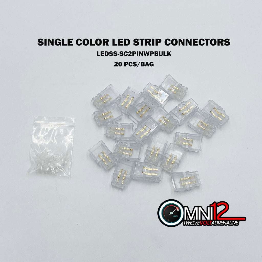 LED Strips Connectors 2 Pin IP67 Waterproof Connectors for Single-color LED Strips 20 pc/Bag